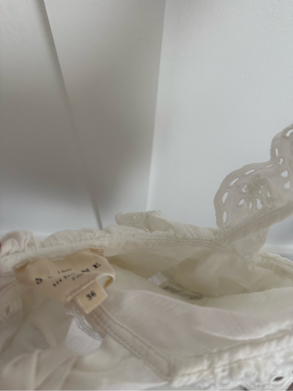 Sezane Lia White Eyelet Ruffle Top - Picture 5 of 6